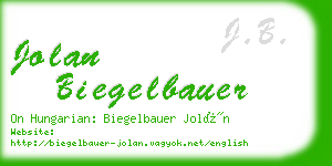 jolan biegelbauer business card